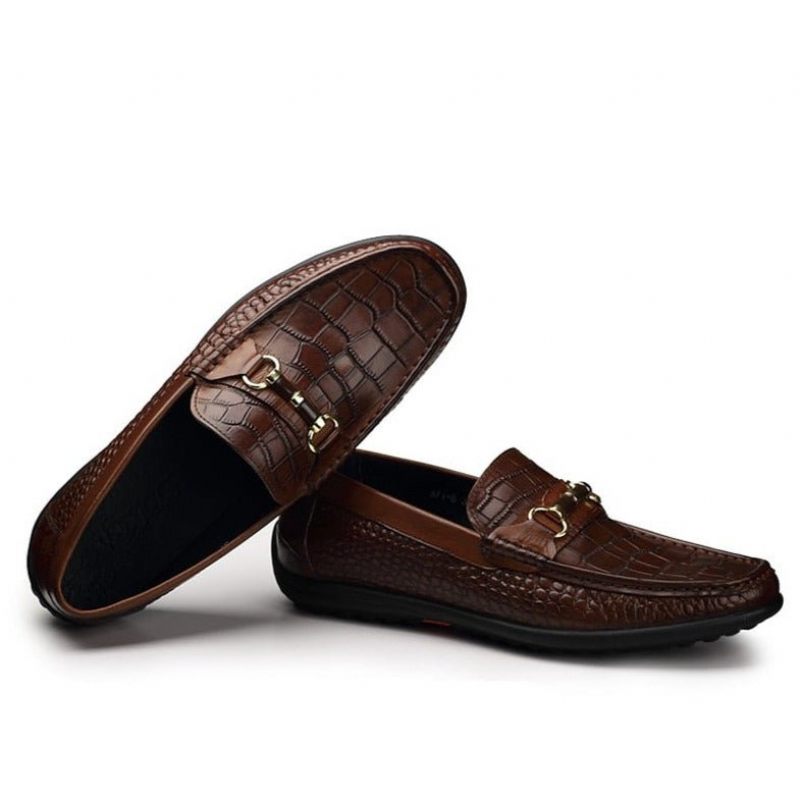 Mocassins Masculinos Slip-on Casuais Respiráveis - Café