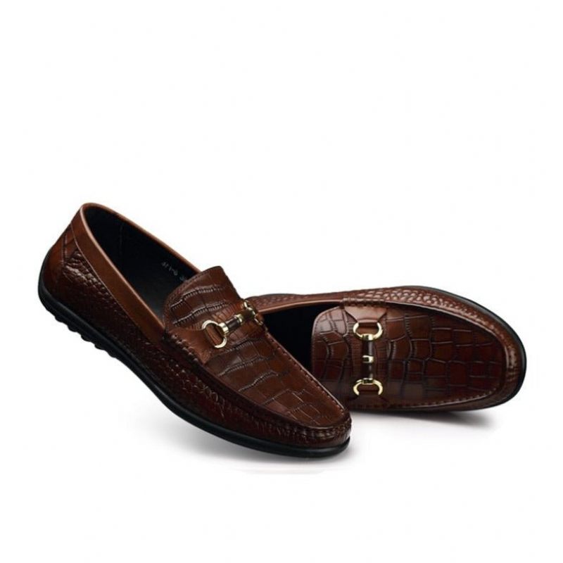 Mocassins Masculinos Slip-on Casuais Respiráveis - Café