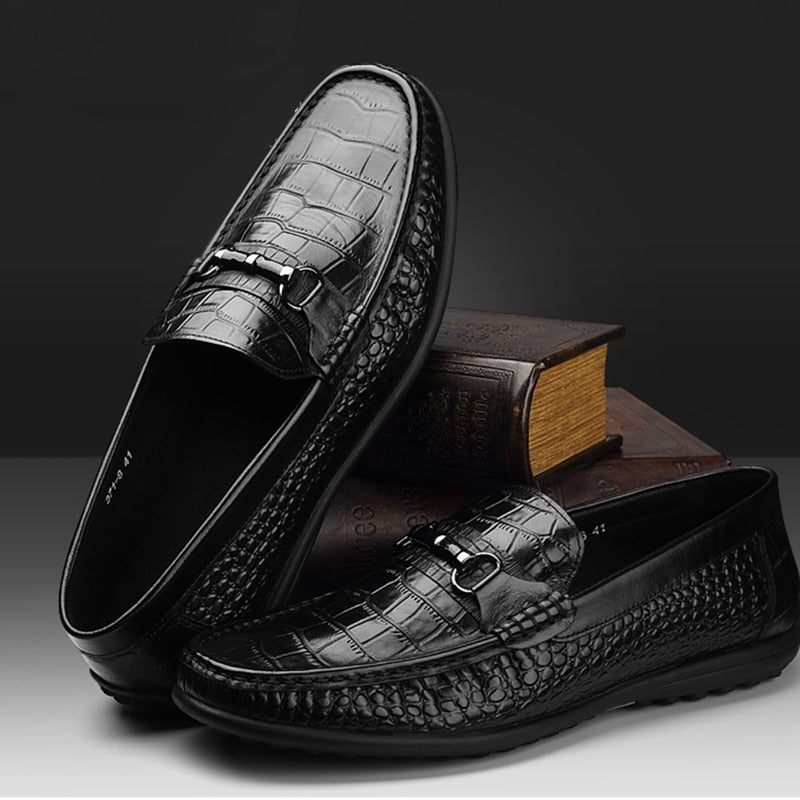 Mocassins Masculinos Slip-on Casuais Respiráveis - Preto