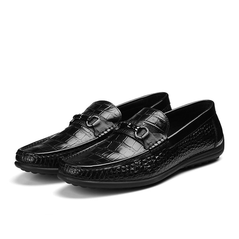 Mocassins Masculinos Slip-on Casuais Respiráveis - Preto