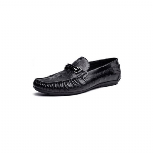 Mocassins Masculinos Vintage Couro Crocodilo Exótico Brogue