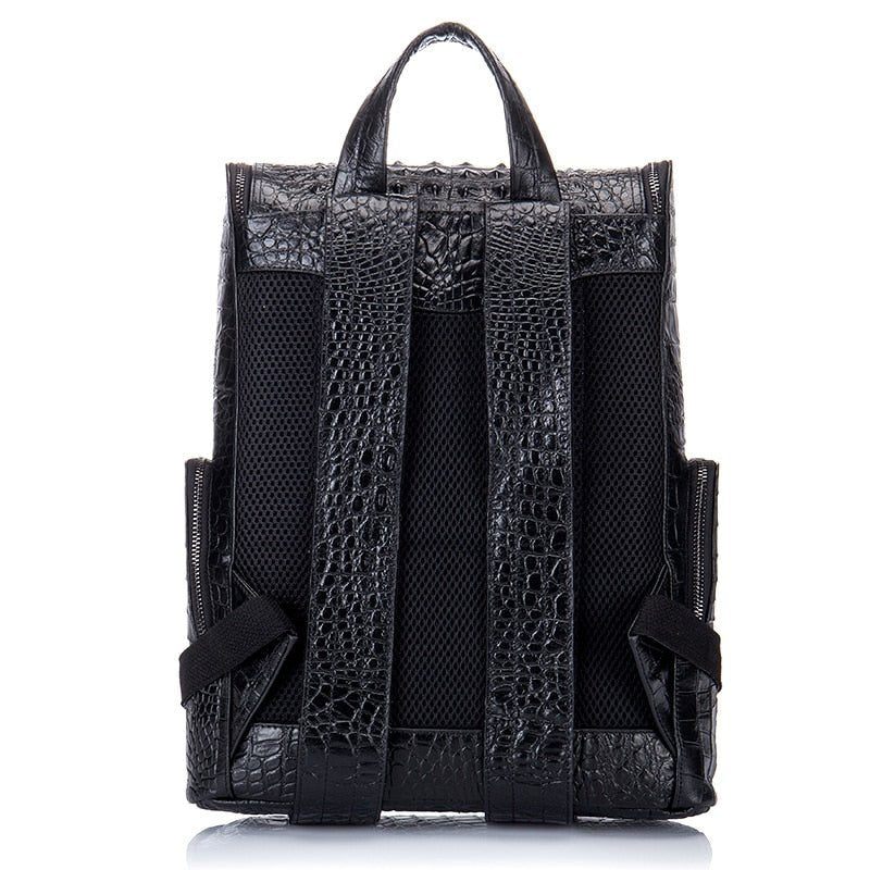 Mochilas Masculinas Com Zíper Exótico Softback Flap Backpack - Preto