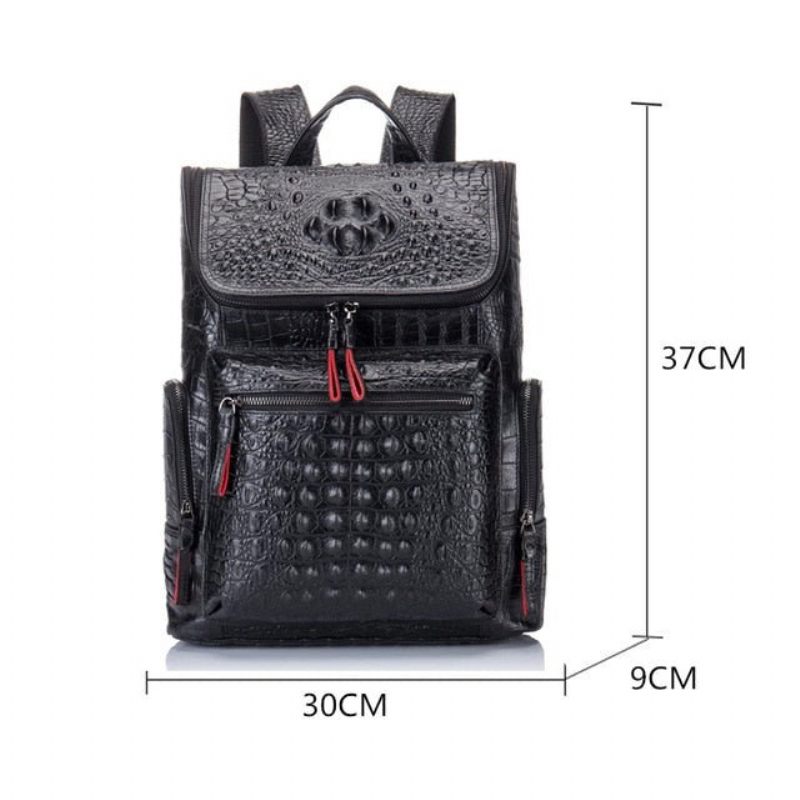 Mochilas Masculinas Com Zíper Exótico Softback Flap Backpack - Preto