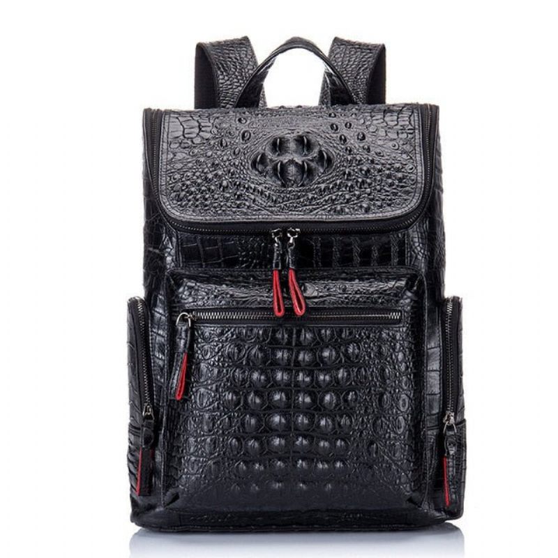 Mochilas Masculinas Com Zíper Exótico Softback Flap Backpack - Preto