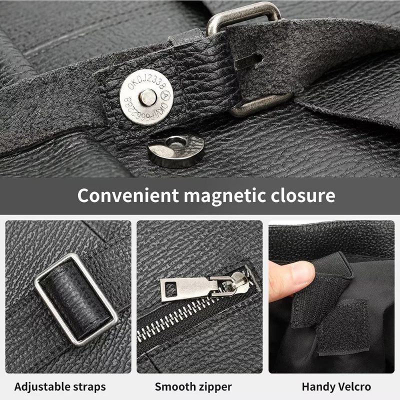 Mochilas Masculinas Couro Mochila Organizadora Viagens Negócios - Preto