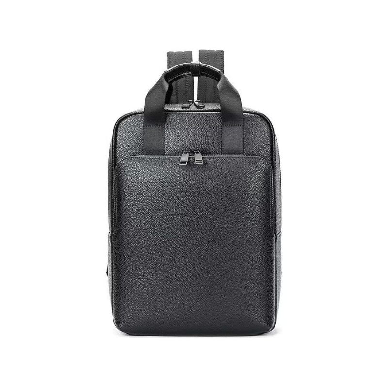 Mochilas Masculinas Couro Para Viagens Negócios Mochila Laptop - Preto