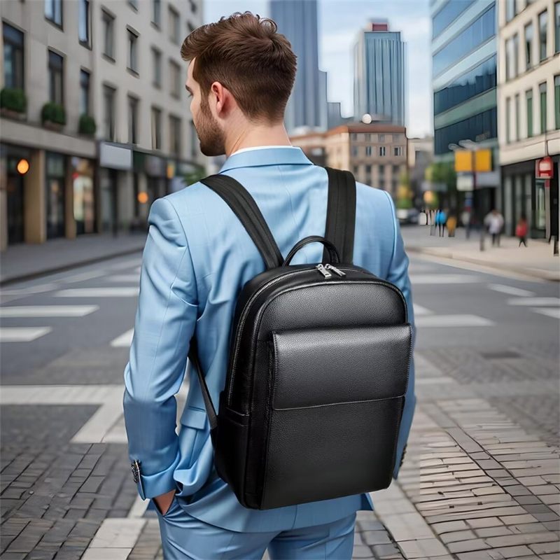 Mochilas Masculinas Estilo Soberano Bolsa Couro - Preto