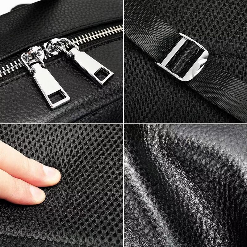 Mochilas Masculinas Estilo Soberano Bolsa Couro - Preto