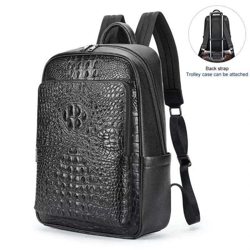 Mochilas Masculinas Estilo Soberano Jacaré - Preto