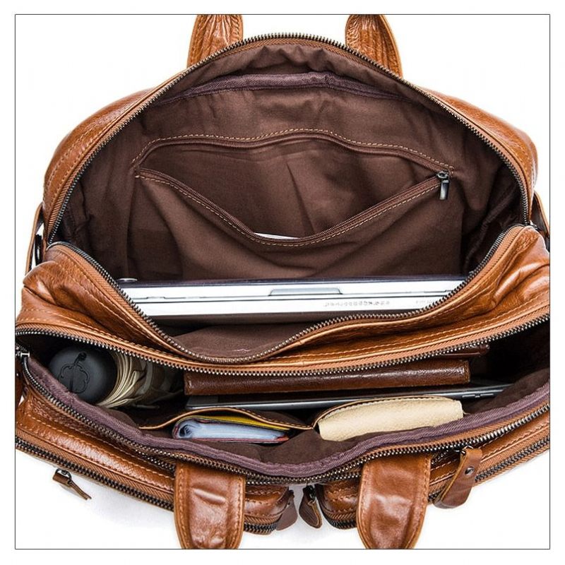 Mochilas Masculinas Luxo Em Couro Exótico Mochila Para Laptop Viagem - Café