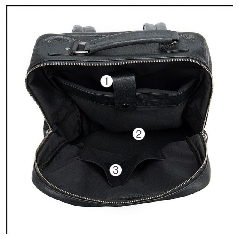 Mochilas Masculinas Luxo Em Couro Exótico Para Laptop Mochila Viagem - Preto