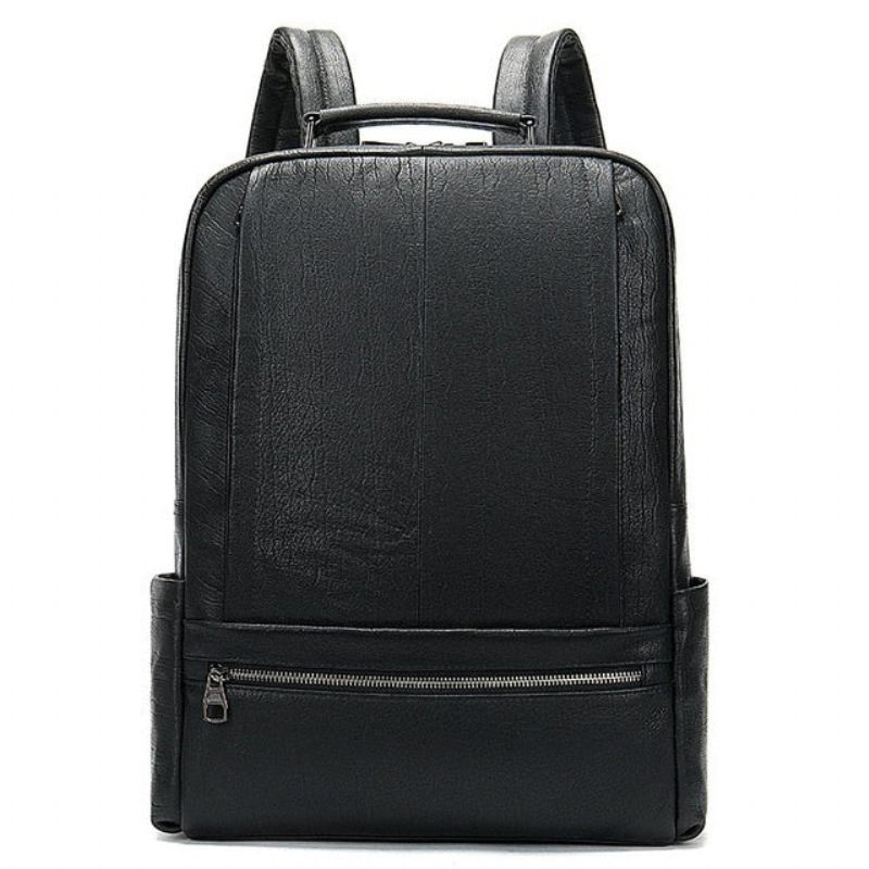 Mochilas Masculinas Luxo Em Couro Exótico Para Laptop Mochila Viagem - Preto