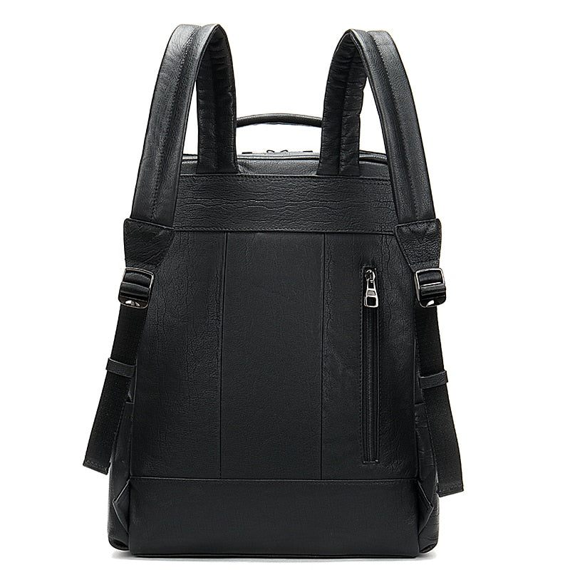 Mochilas Masculinas Luxo Em Couro Exótico Para Laptop Mochila Viagem - Preto