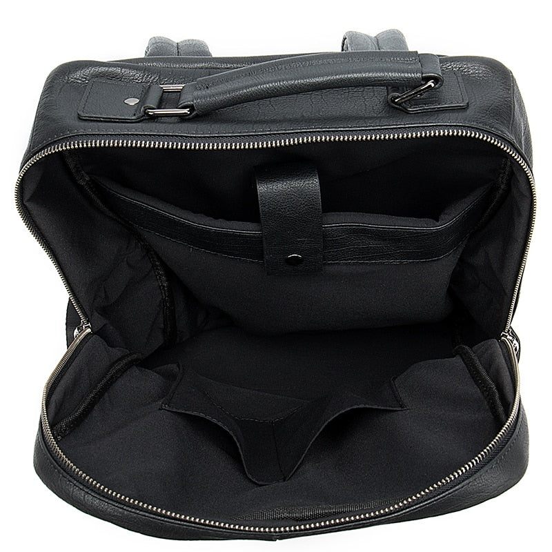 Mochilas Masculinas Luxo Em Couro Exótico Para Laptop Mochila Viagem - Preto