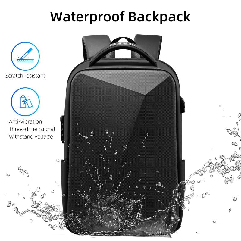 Mochilas Masculinas Luxo Oxford Com Relevo Anti-roubo Mochila Para Laptop - Preto