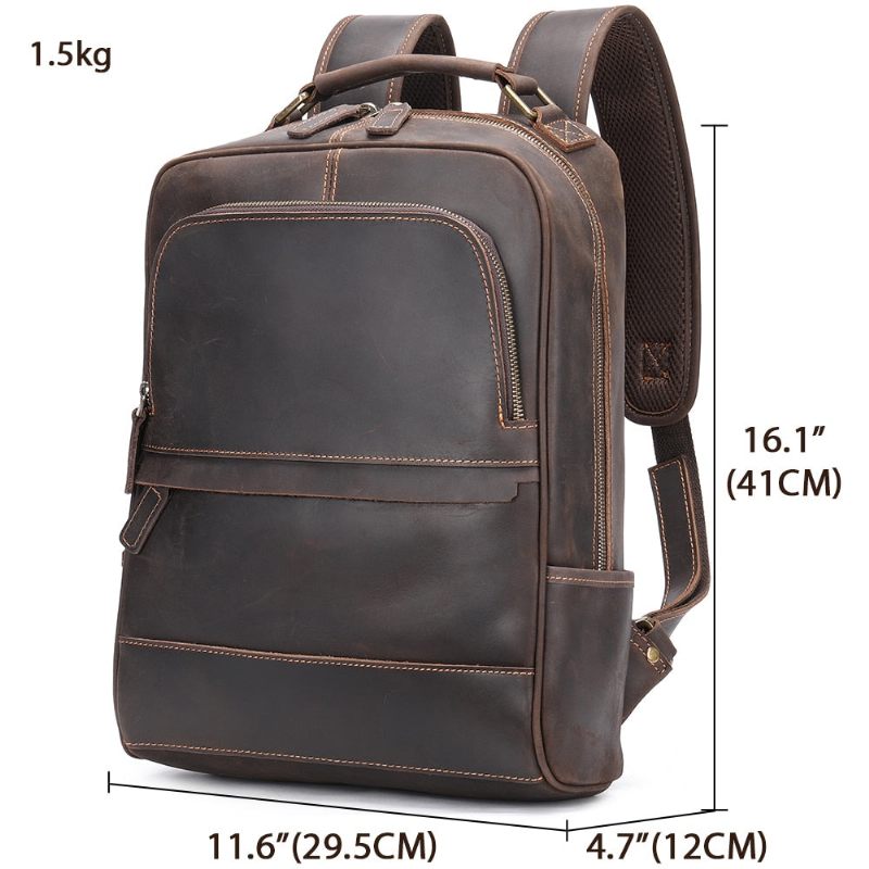 Mochilas Masculinas Luxuosas Airtech Zip Para Laptop - Café