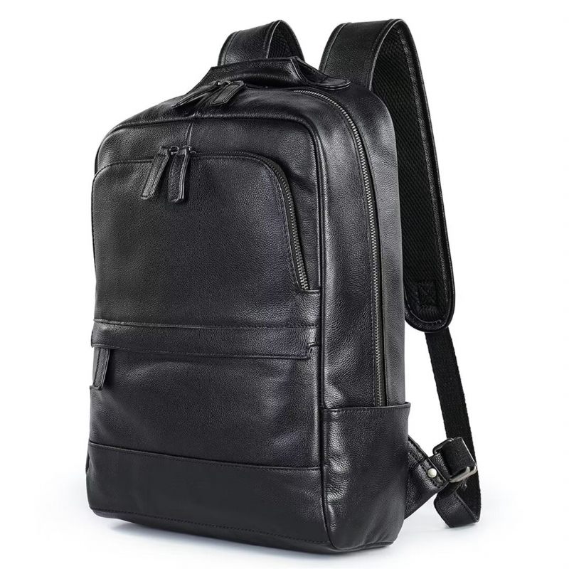 Mochilas Masculinas Luxuosas Bolsa Couro Voyager - Preto1