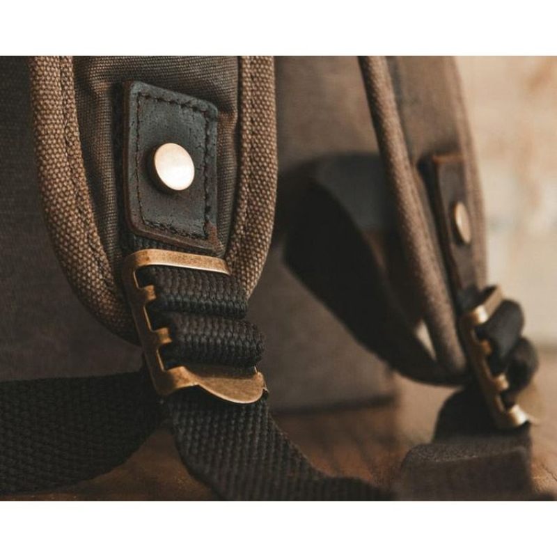 Mochilas Masculinas Luxuosas Exóticas À Prova D'água Com Ferrolho - Café