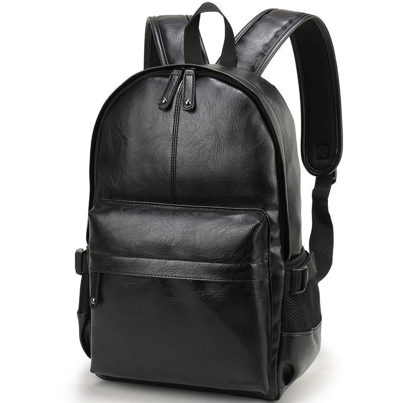 Mochilas Masculinas Mochila Viagem Couro Impermeável - Preto