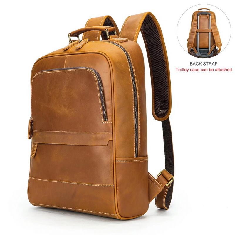 Mochilas Masculinas Vanguard Chic Bolsa Couro Jacaré - Marrom