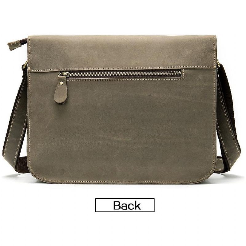 Pastas Masculinas Luxo Couro Exótico Vintage Aba Crossbody Maleta - Café