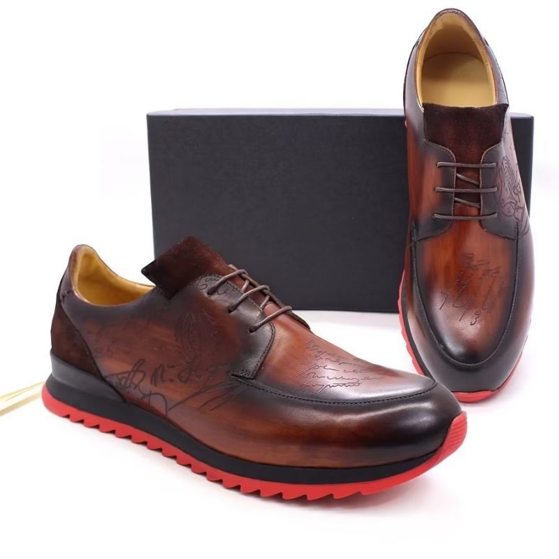 Sapatos Casuais Masculinos Chic Iluminados Tênis Cano Alto - Café