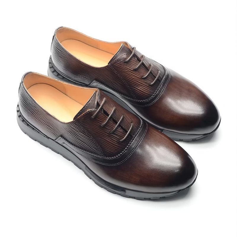 Sapatos Casuais Masculinos Chic Urbanite Couro Lace-ups - Café