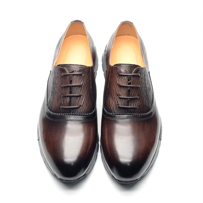 Sapatos Casuais Masculinos Chic Urbanite Couro Lace-ups - Café