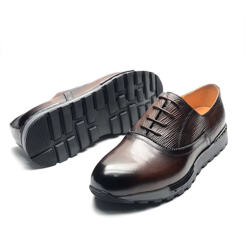 Sapatos Casuais Masculinos Chic Urbanite Couro Lace-ups - Café