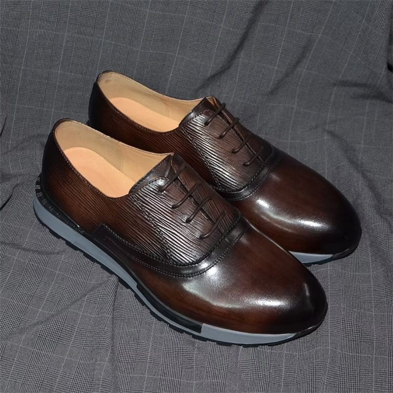 Sapatos Casuais Masculinos Chic Urbanite Couro Lace-ups - Café