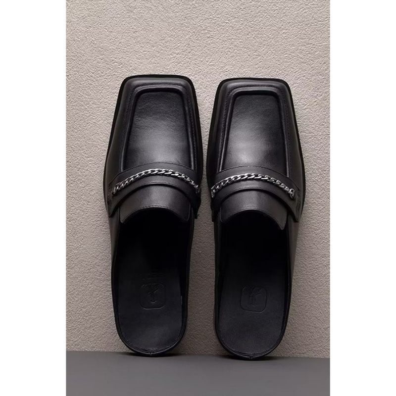 Sapatos Casuais Masculinos Chinelos Praia Negócios - Preto