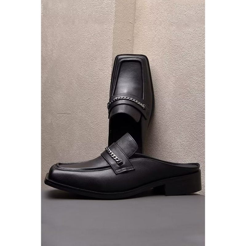 Sapatos Casuais Masculinos Chinelos Praia Negócios - Preto