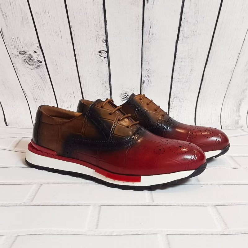 Sapatos Casuais Masculinos Chiques Cano Baixo - Vermelho