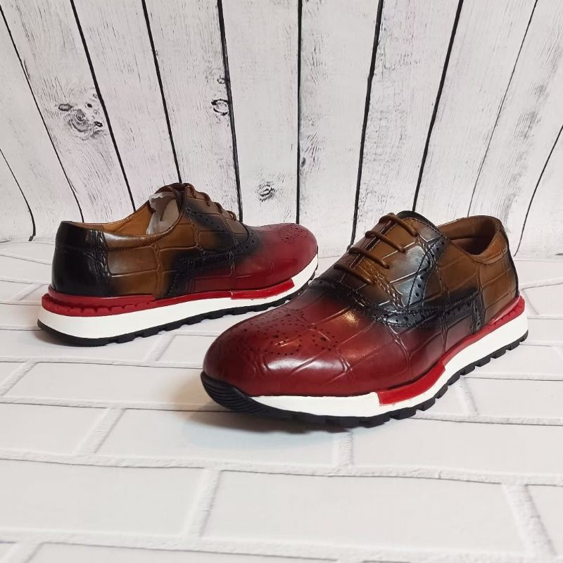 Sapatos Casuais Masculinos Chiques Cano Baixo - Vermelho