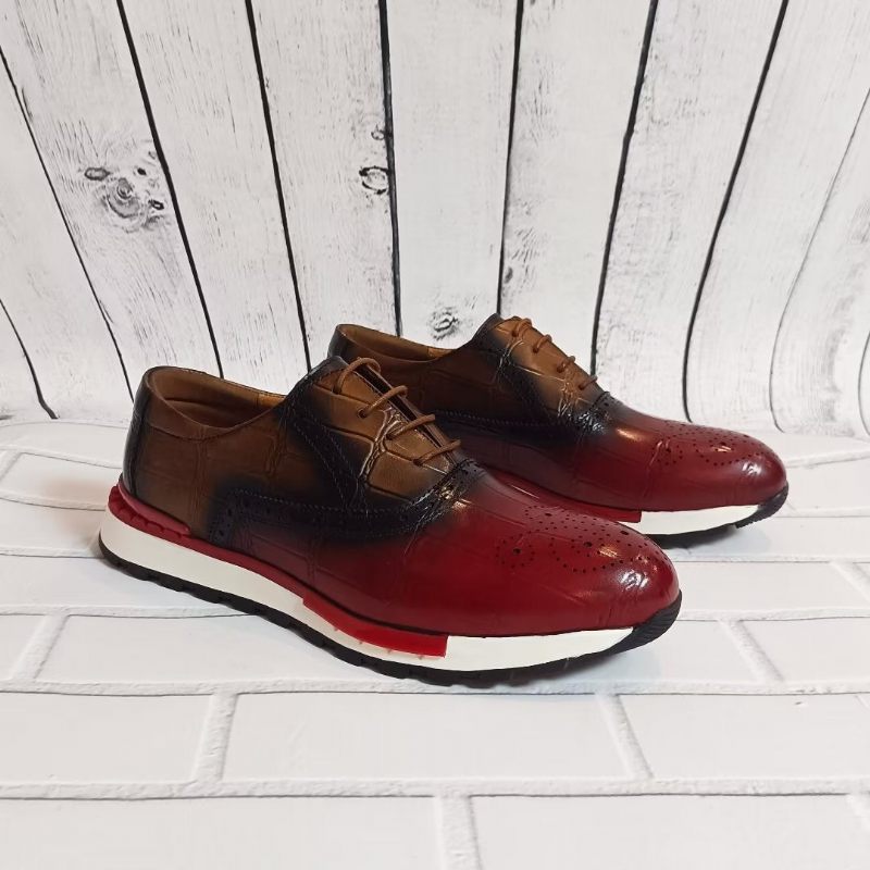 Sapatos Casuais Masculinos Chiques Cano Baixo - Vermelho