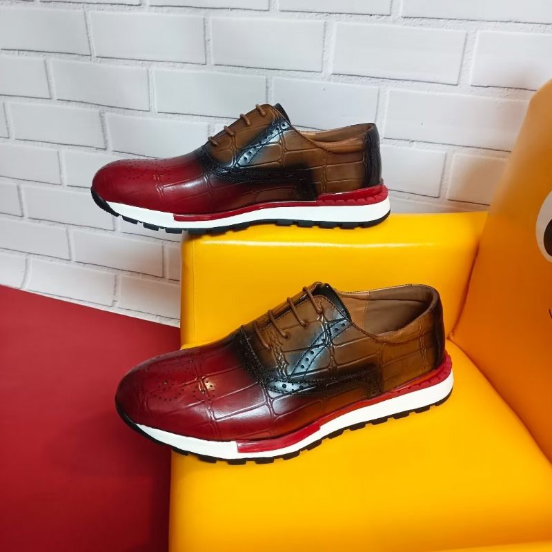 Sapatos Casuais Masculinos Chiques Cano Baixo - Vermelho