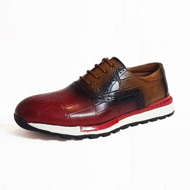 Sapatos Casuais Masculinos Chiques Cano Baixo - Vermelho