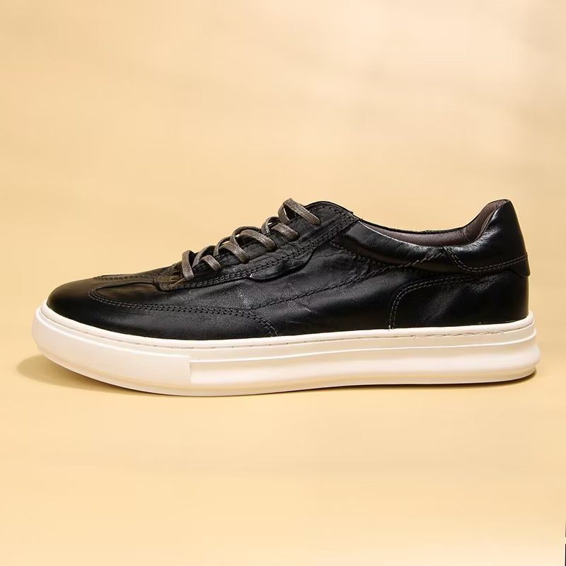 Sapatos Casuais Masculinos Chiques Tênis Cano Alto - Preto