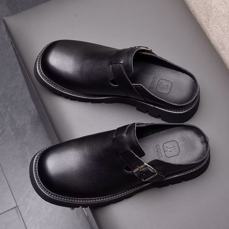 Sapatos Casuais Masculinos Clássicos Deslizantes - Preto