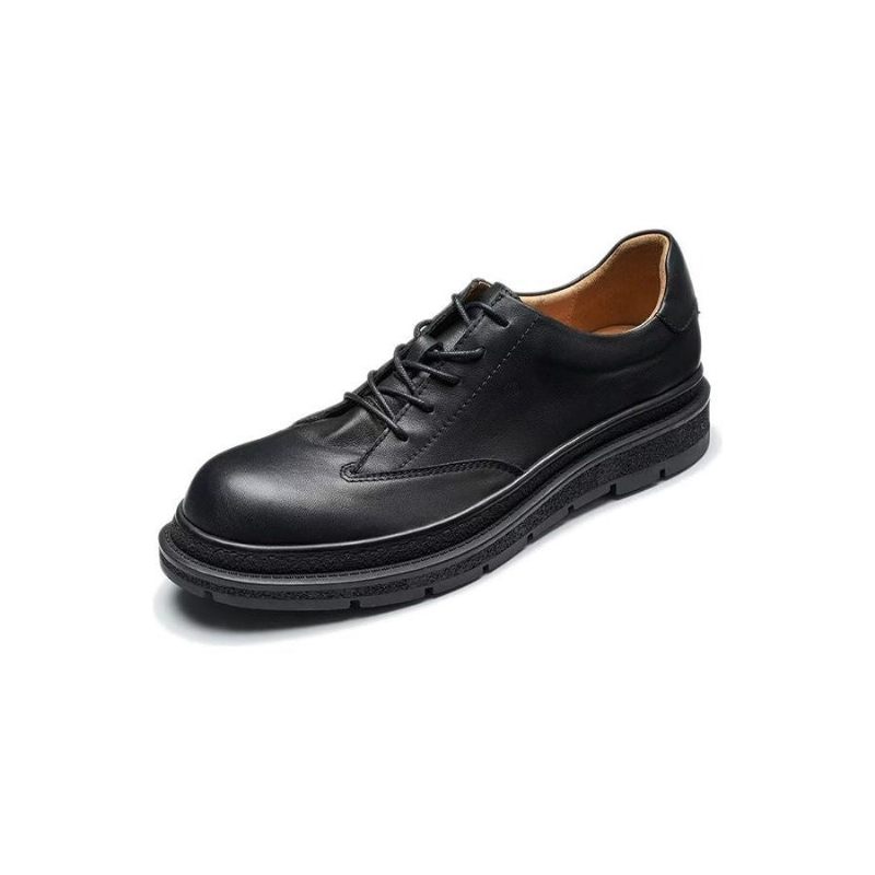 Sapatos Casuais Masculinos Com Dedo Redondo - Preto