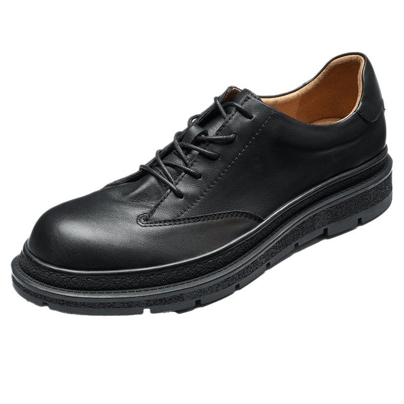 Sapatos Casuais Masculinos Com Dedo Redondo - Preto