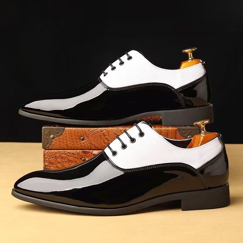 Sapatos Casuais Masculinos Com Estampa Sólida E Cadarços - Branco