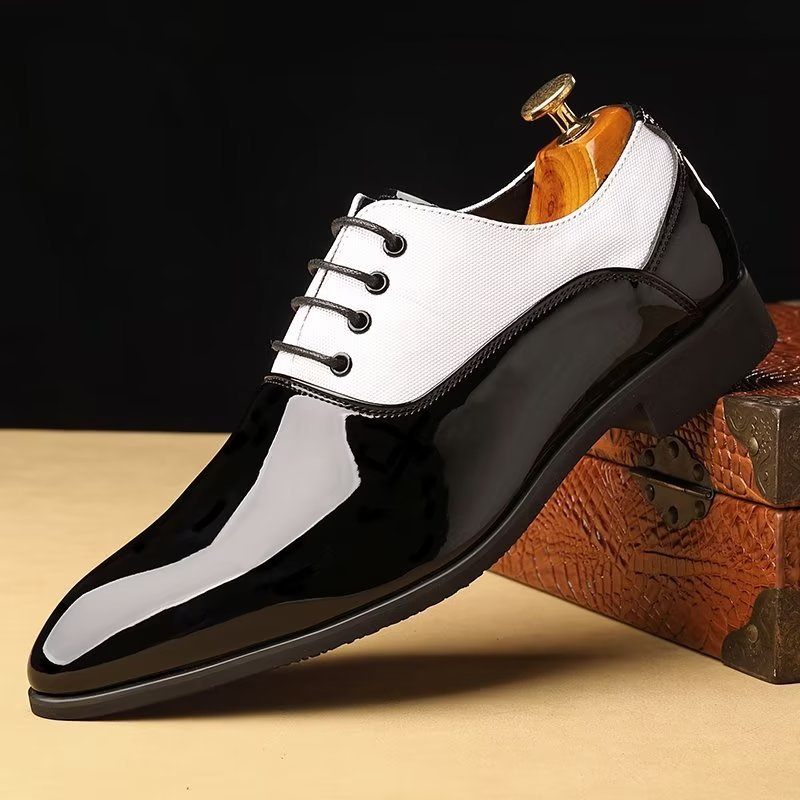 Sapatos Casuais Masculinos Com Estampa Sólida E Cadarços - Branco