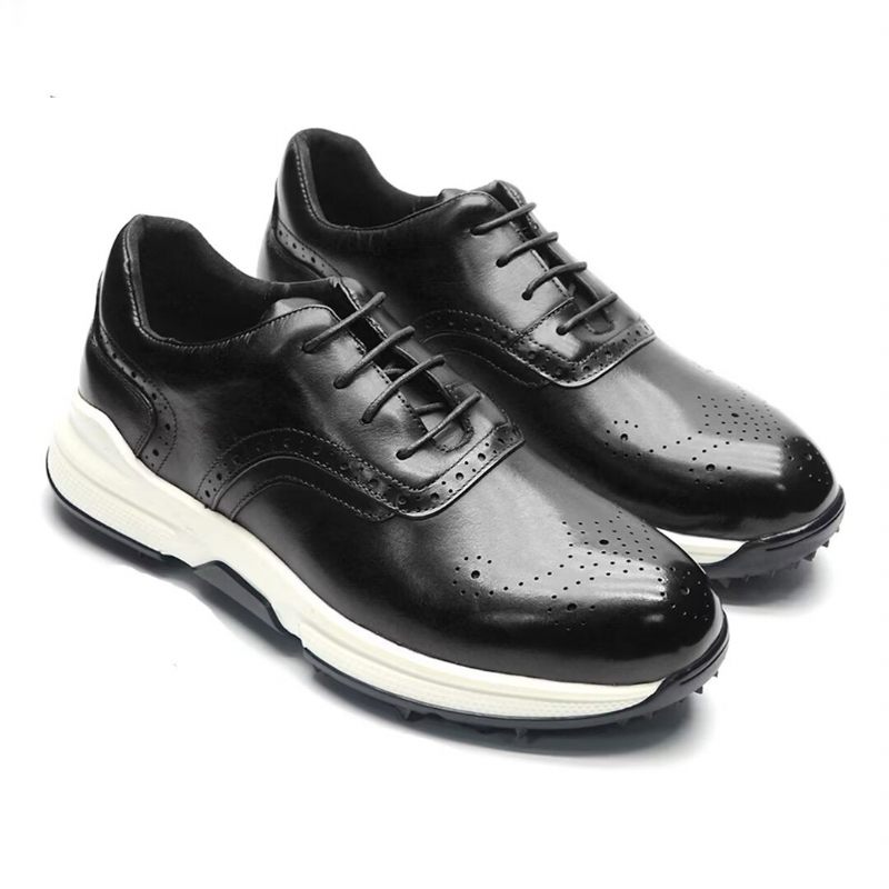 Sapatos Casuais Masculinos Conforto Moderno Couro - Preto