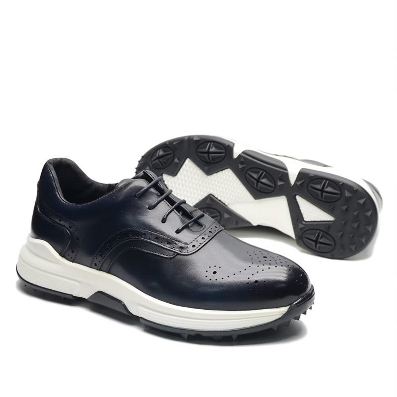 Sapatos Casuais Masculinos Conforto Moderno Couro - Azul