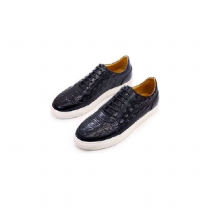 Sapatos Casuais Masculinos Couro Crocodilo Chic Lace-up