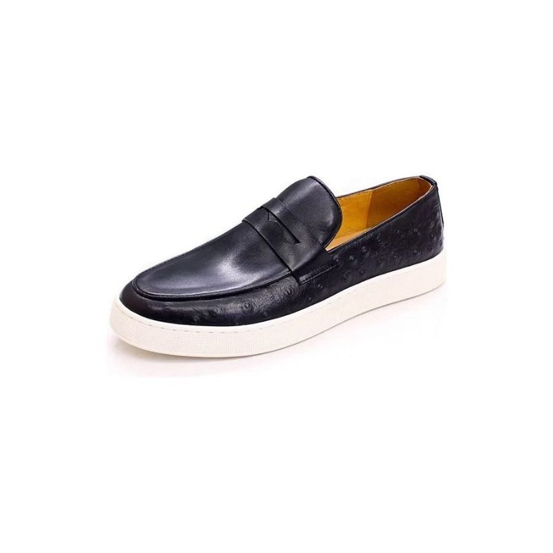 Sapatos Casuais Masculinos Couro Exótico Chic Slip-on