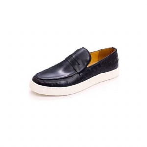 Sapatos Casuais Masculinos Couro Exótico Chic Slip-on