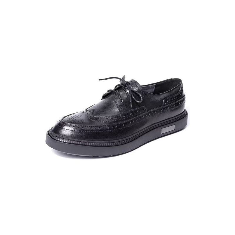 Sapatos Casuais Masculinos Couro Luxo Com Cordões