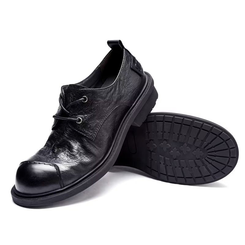 Sapatos Casuais Masculinos Couro Sofisticados - Preto